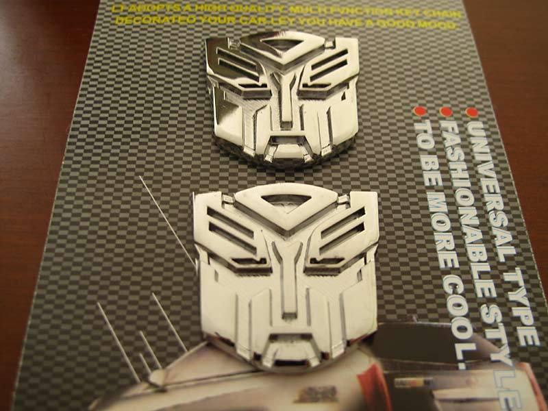 2p 1.2"x1.2"  metal emblem transformer autobot auto sticker 3d 3m silver color 