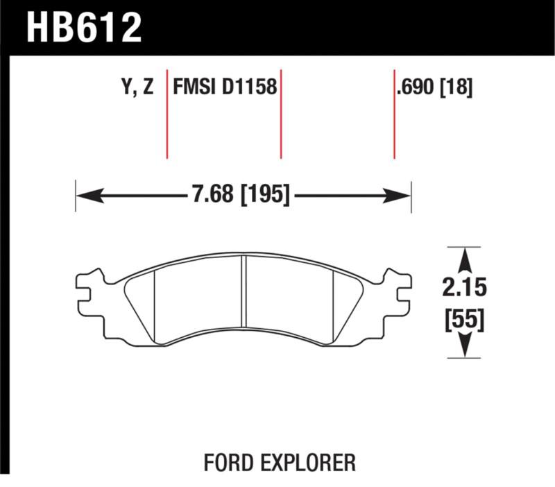 Hawk performance hb612z.690 disc brake pad