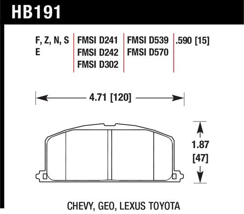 Hawk performance hb191n.590 disc brake pad