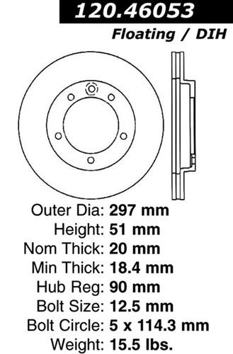 Centric-power slot 126.46053sl stoptech sport rotors 93-99 3000gt stealth