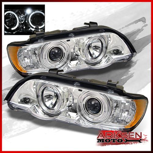 2001-2003 bmw x5 e53 chrome halo projector headlights pair lamp set