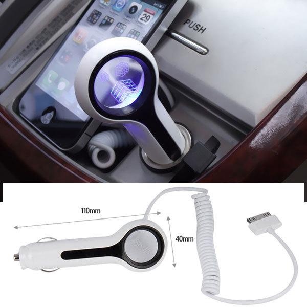 New  car iphone 4 / 4s blue led charger high quality  car  _accessories