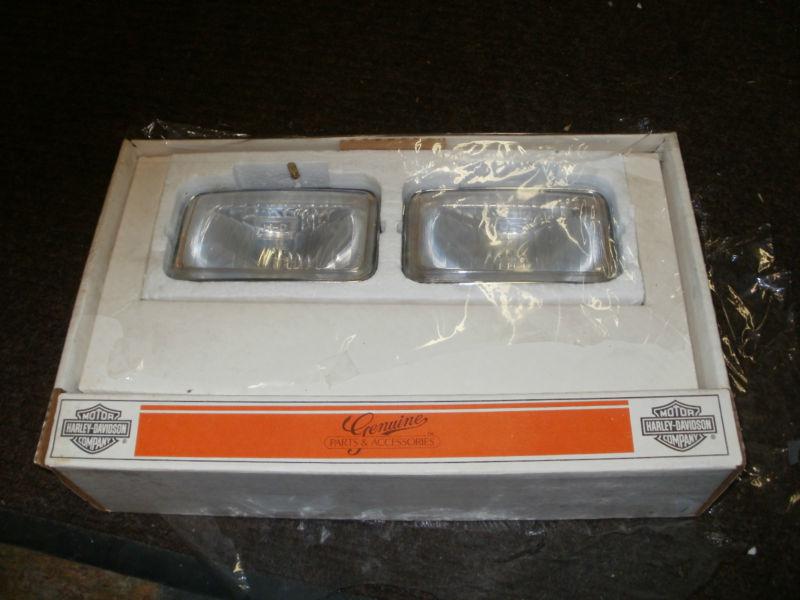 Harley davidson oem nib, engine guard mounted quartz  fog lamps, (2), nr