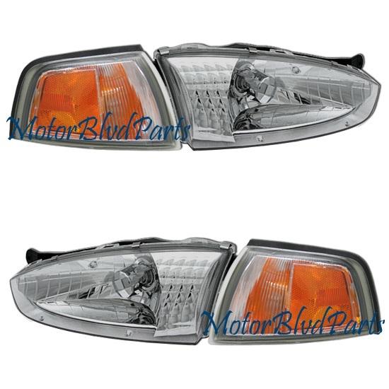 97-02 mirage 2dr headlights headlamps+corners signals