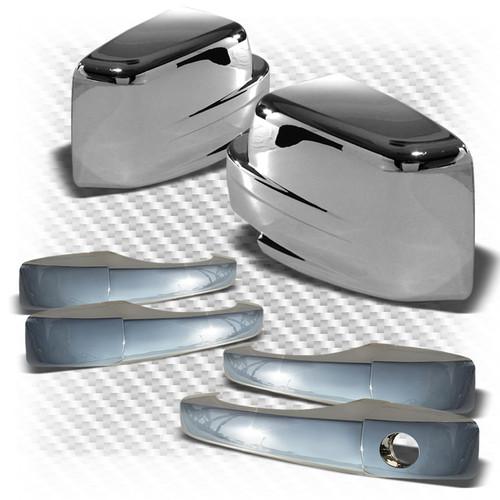 07-13 patriot multi-layer chromed side door handles + mirror cover trims combo