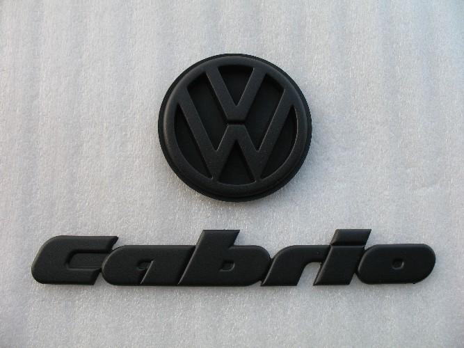 93-98 vw cabrio flat matte black blackout blacked out emblem logo badge sign set