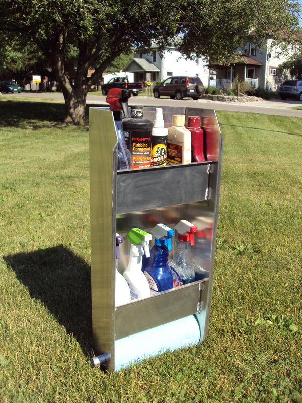 Enclosed trailer accessories race car 8 quart wall mount paper towel storage 