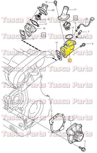 Brand new oem cooling system thermostat housing 1998-2009 volvo c70 s40 s60 s80