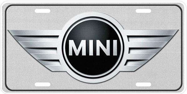 Mini cooper glossy silver .045" aluminum car license plate