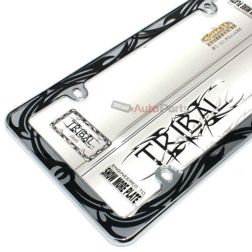 Tribal design plastic chrome license plate tag frame for auto-car-truck