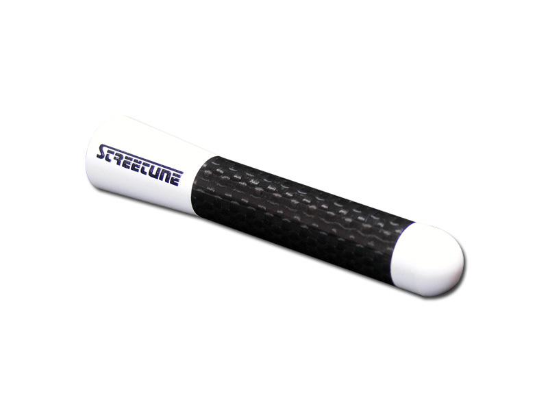 Universal 3" inch white aluminum/carbon fiber screw-on type short antenna 