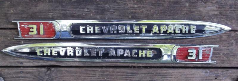 1959 apache pick up left and right front fender chrome, 31, 3100