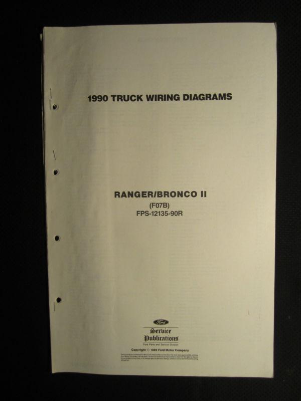 1990 ford ranger bronco ii truck electrical wiring diagram service manual  