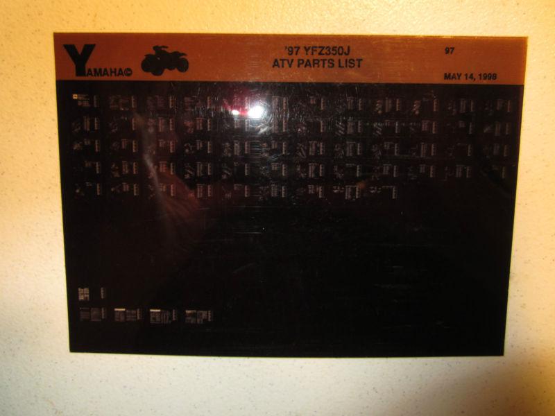 1997 yamaha atv yfz350j microfiche parts list catalog yfz 350 j