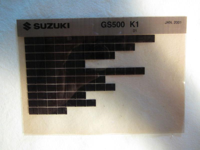 2001 suzuki motorcycle gs500 k1 microfiche parts catalog gs 500 