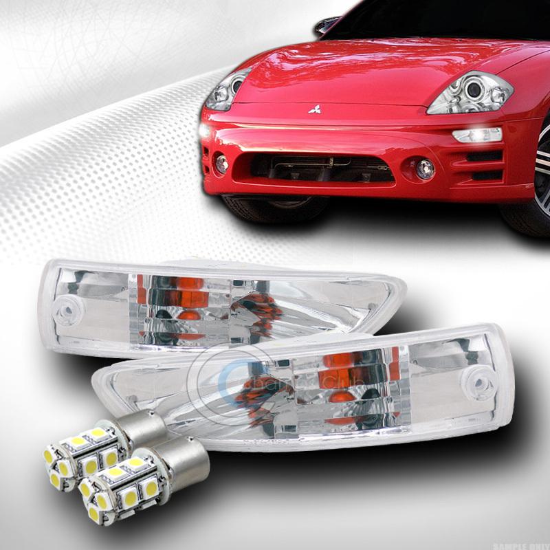 Depo euro lens front signal bumper lights lamps+13 smd led bulbs 03-05 eclipse