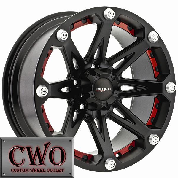 18 black ballistic jester wheels rims 5x114.3 5 lug jeep wrangler ford ranger