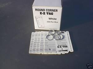 *car dealer 250 new folding key tags with rings white