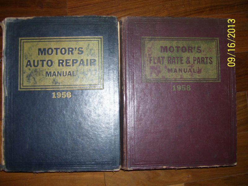 Motor's auto repair manual (1958) & motor's flat rate & parts manual (1958)