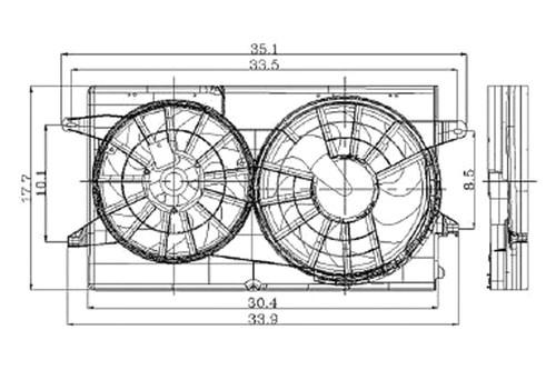 Replace fo3115103 - 95-98 ford windstar dual fan assembly car oe style part