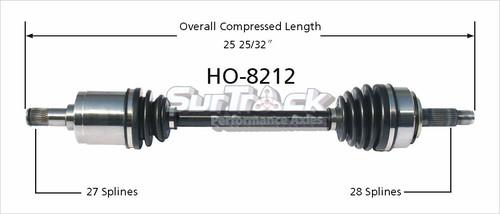 Surtrack perf axles ho-8212 cv half-shaft assembly-new cv axle shaft