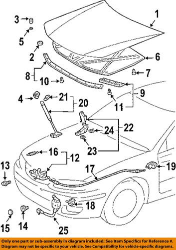 Toyota oem 5363006030 hood release cable-release cable