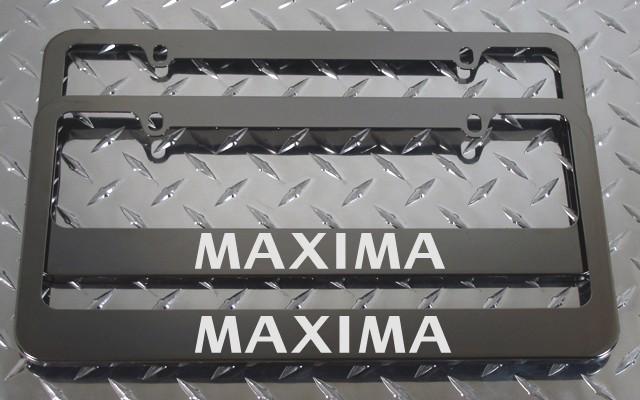 2 brand new nissan maxima gunmetal license plate frame + screw caps