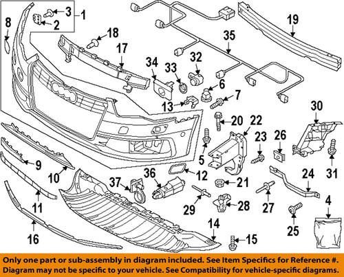 Audi oem 4g0807241agru front bumper & grille-tow eye cap