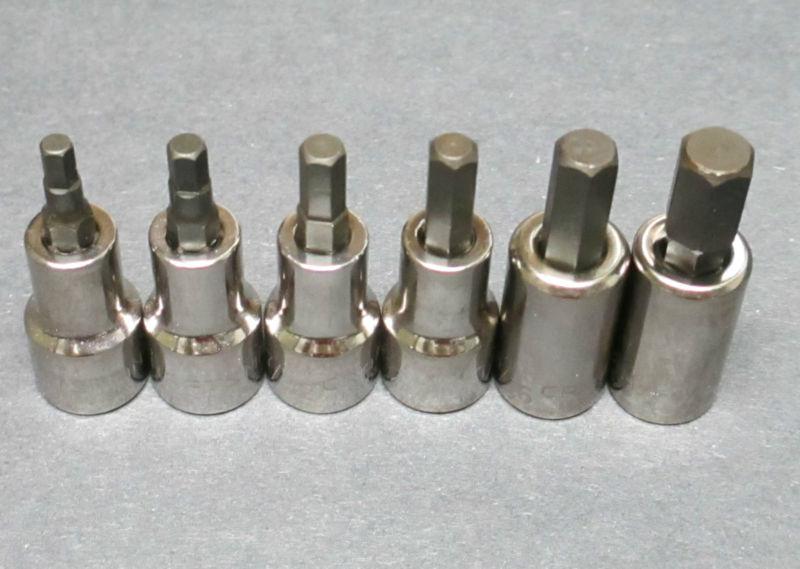 Made in usa craftsman 6 piece sae inch hex bit sockets 3/8" drive 5/32-3/8"