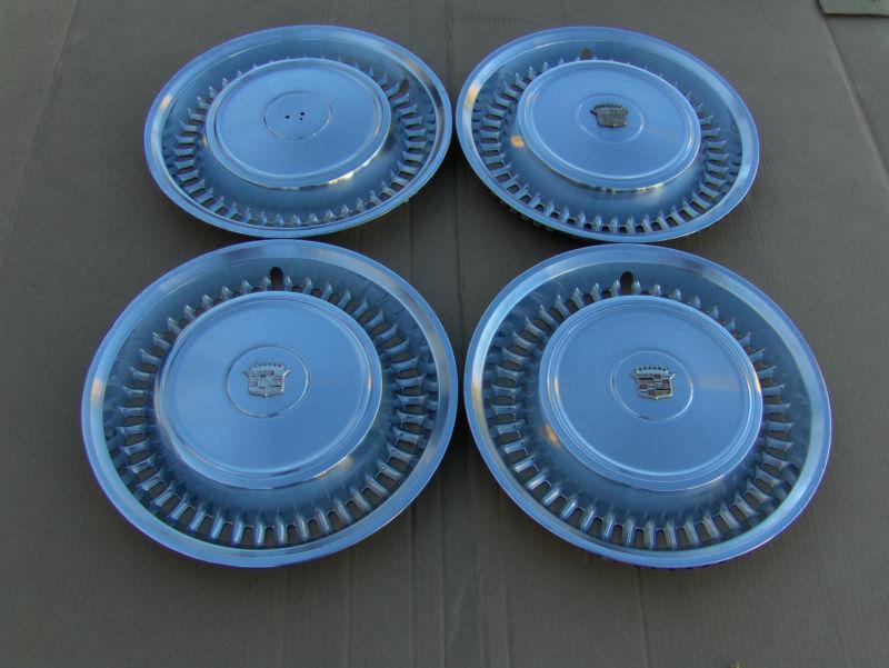 Nice 71 72 cadilllac deville 15" hubcaps set fleetwood oem chrome trim rat rod