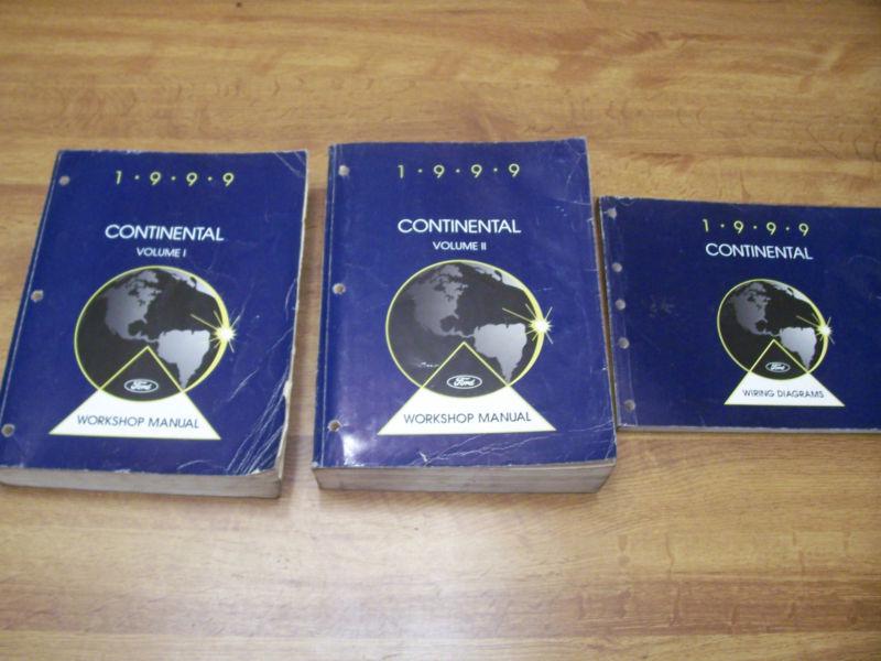 1999 ford lincoln continental  repair manual 3 vol set factory oem books