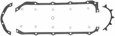 Fel-pro oil pan gasket multi-piece rubber-coated fiber pontiac 400/455 kit