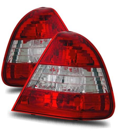 94-00 mercedes benz w202 c220/c230/c280/c36 red clear tail lights replacement