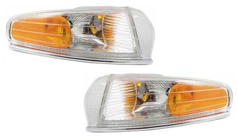 Parking light lamp lens & housing pair set (driver & passenger side, qty 2)