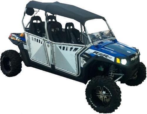 P101205  pro armor rzr 4 / rzr xp900 4 - doors w/ cut outs - brushed aluminum