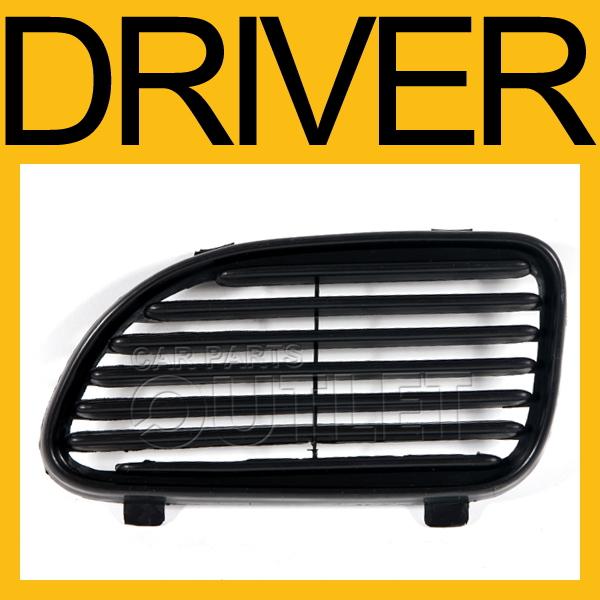 96 97 98 pontiac grand am gt front bumper driver side grille matte black plastic