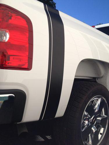 Matte black chevy silverado gmc pickup truck bed stripes vinyl decals