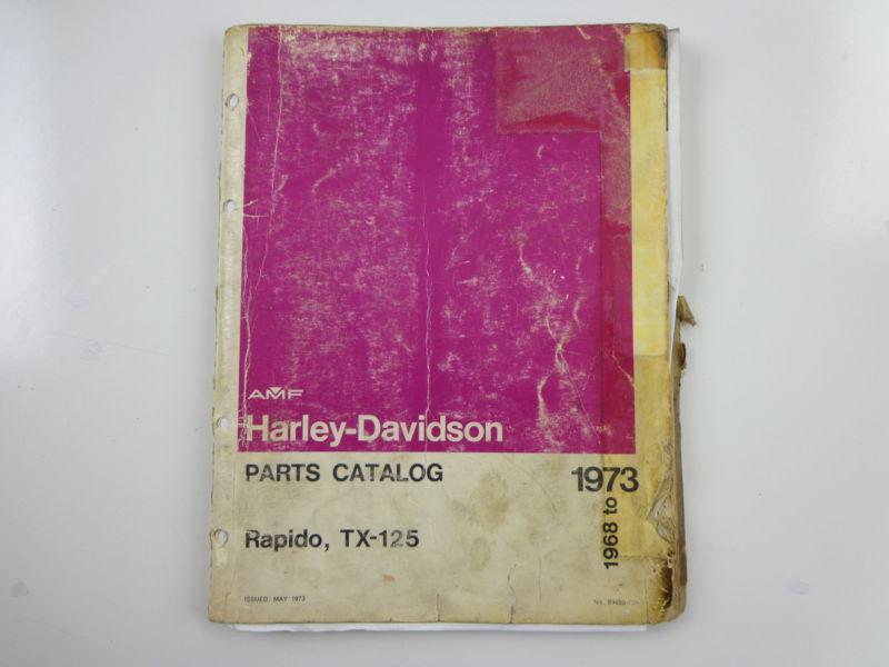 Harley davidson 1968-73 rapido/ tx-125 parts catalog 93450-73a