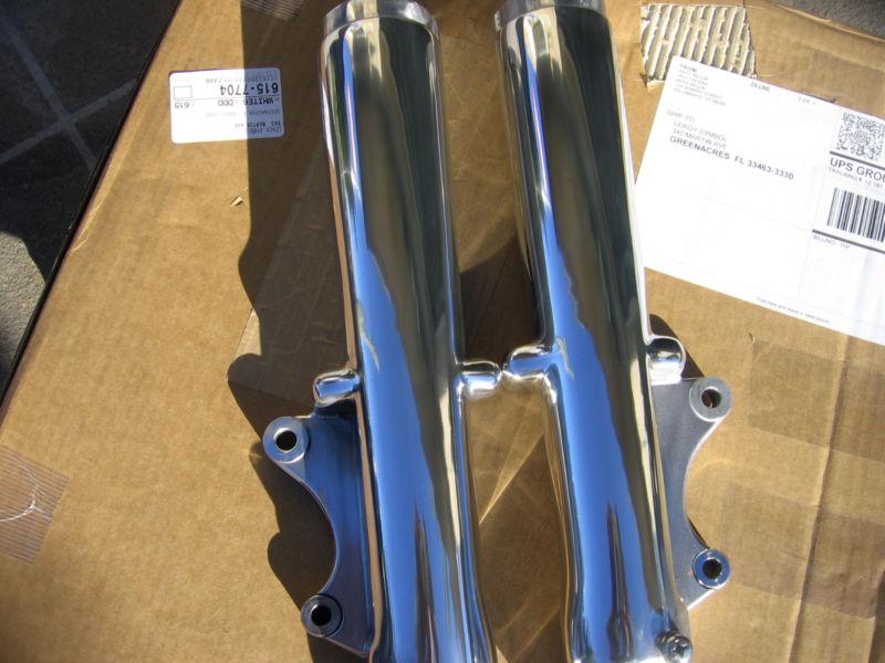 Harley 41mm fork lower slider set harley fl 1986-1999 front forks polished