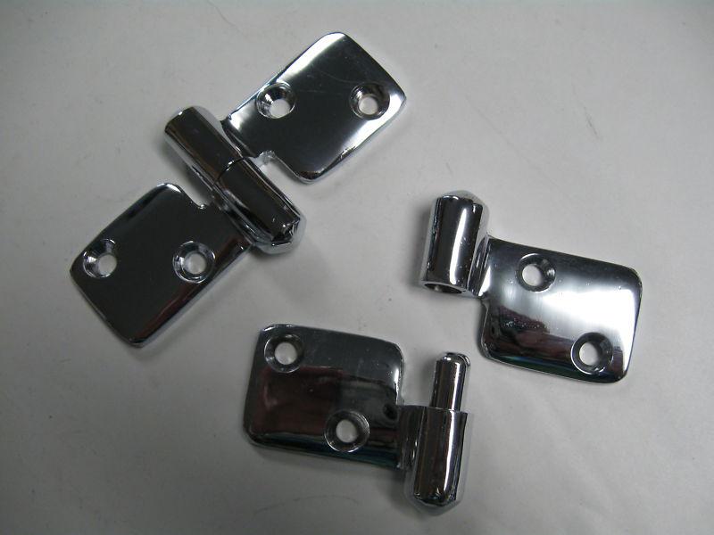 Marine boat chrome take-apart hinges separating 4"x2" left side mount  204278-1