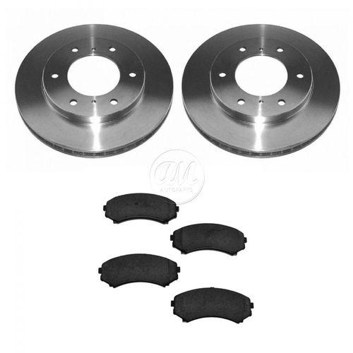 01-06 mitsubishi montero front ceramic disc brake pads & 2 rotors set kit