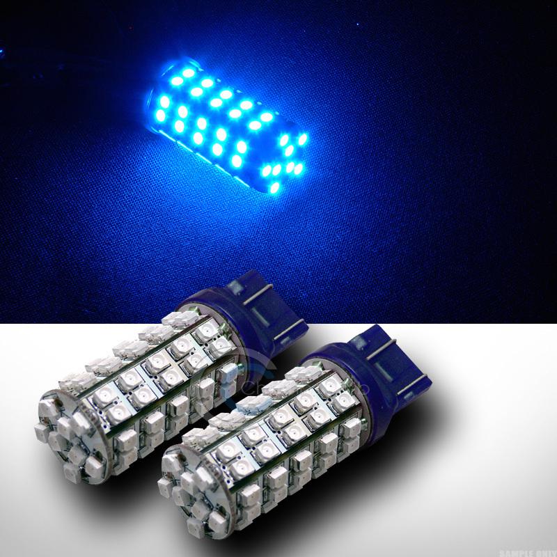 2pc 7443 t20 68 3528 smd led super blue stop/brake tail light bulb dc 12v aa16