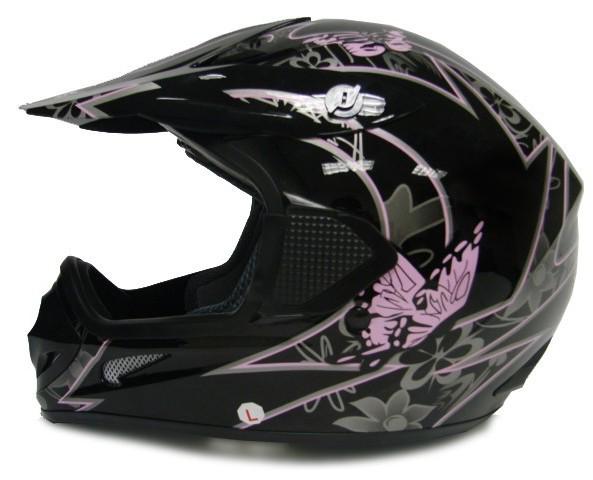 Black pink butterfly atv motocross helmet mx dirtbike~m