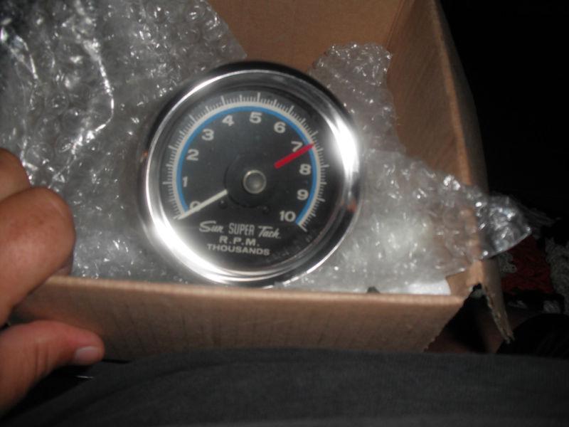 Vintage blue line 10k sun super tach tachometer mopar,chevy,442,amc,gto,buick