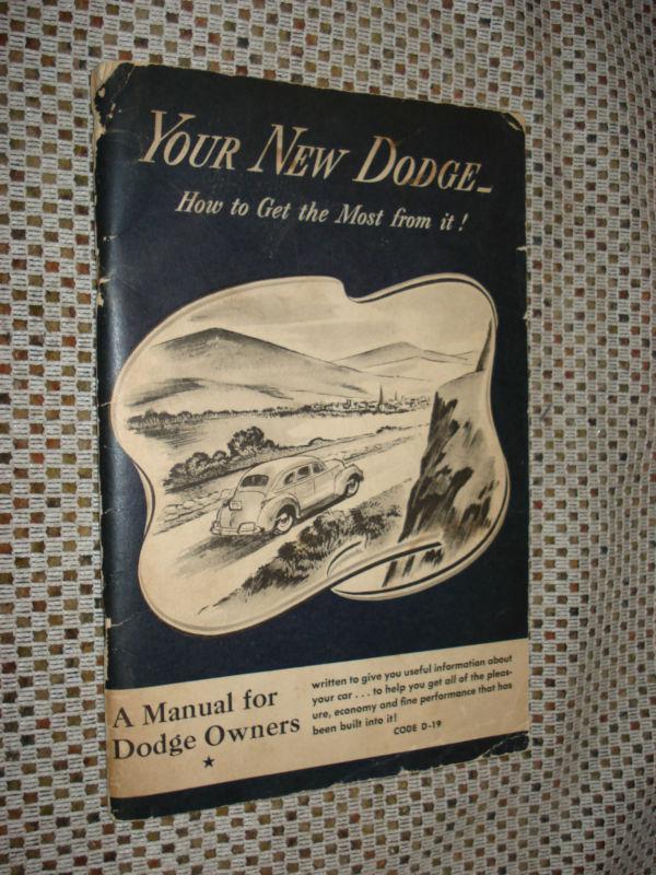 1941 dodge owners manual original glove box book rare d-19