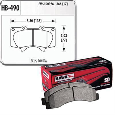 Hawk performance brake pads hps ferro-carbon front lexus toyota set hb490p-665