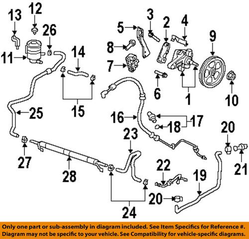 Acura oem 53765stxa02 pump & hoses-steering-power steering cooler