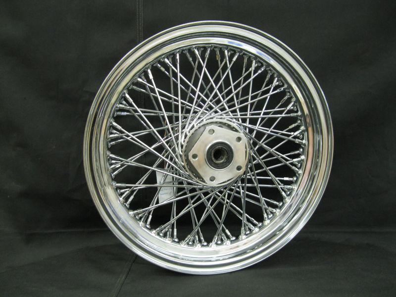 Chrome ultima 80 spoke wheel 16x3 front for 1986-1999 harley and custom