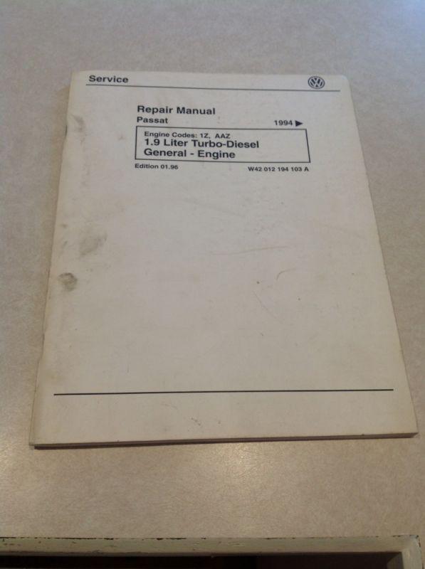 1994 vw volkswagen 1.9l tdi diesel engine service shop repair manual