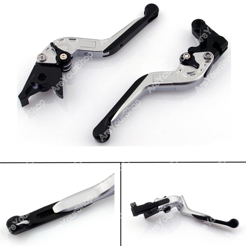 Folding extendable brake clutch levers for yamaha yzf r1 2009-2013 silver